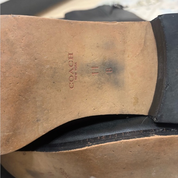 Coach Merriam Tall Black Leather Riding Boots Size 11B Knee High Zip Logo - Picture 7 of 13